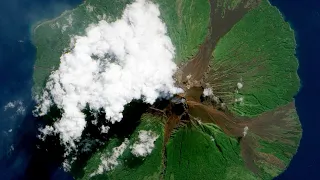 The Active Volcano in Papua New Guinea; Manam