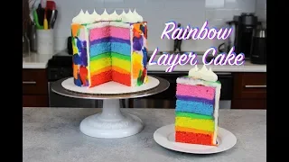 How To Make A Rainbow Layer Cake | CHELSWEETS