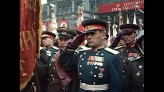 Парад Победы 1945 года на красной площади в цвете  1945 Victory Parade on Red Square in color