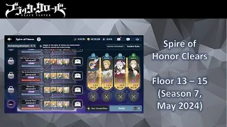 Black Clover M Spire of Honor Season 7 Floor 13 to 15