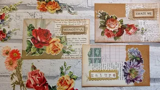 Collaged Index Cards for Junk Journals - #msscrapbusters