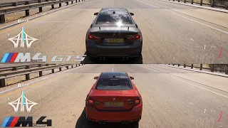 BMW M4 GTS F82 (stock) vs BMW M4 F82 (stock) | 0-top speed | Forza Horizon 5