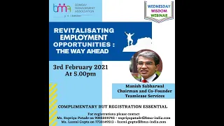 Revitalisating Employment Opportunities : The Way Ahead by Mr. Manish Sabharwal