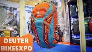 стенд фирмы DEUTER рюкзаки Attack, Bike I, XV 1, XV 2, XV 3, Walker, Speed Lite (BIKE EXPO 2018)