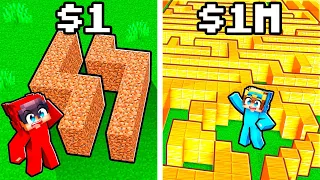 $1 vs $1,000,000 GIANT MAZE in Minecraft!