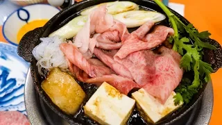 Japanese Sukiyaki - INSANELY MARBLED BEEF - Traditional 100 Year-Old Food in Tokyo, Japan!