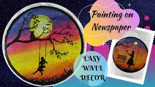 Painting on Newspaper | Best out of waste | Newspaper Craft | DIY Newspaper Wall Decor | Craftdil