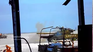 Донецк аэропорт 15 01 2015 Танк ДНР ведет огонь  Donetsk airport  Tank is firing