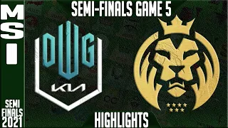 DK vs MAD Highlights Game 5 | MSI 2021 Semi-finals Day 13 | Damwon KIA vs MAD Lions G5