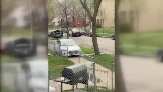 Video: Stolen car drives on sidewalk during pursuit through Milwaukee neighborhood