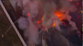 Fire tears through townhouse complex in Lodi, New Jersey