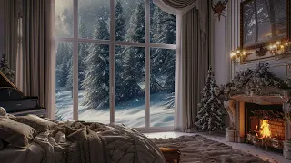 Whispers of Winter Wind and Majestic Fireside: ASMR Royal Bedroom Escape for Tranquility