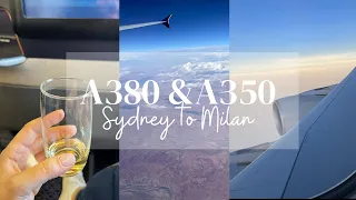 Singapore airlines - Sydney to Milan - business class on A380 and A350