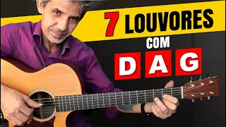 7 MÚSICAS COM 3 ACORDES - (RÉ - LÁ - SOL)  Qualquer Iniciante toca no violão - 7 Louvores Fáceis 🎸😉