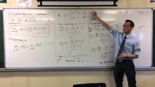 Properties of a Piecemeal Function (1 of 2: Testing Differentiability)