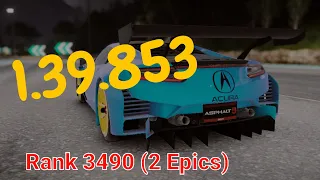 Asphalt 9 Acura NSX GT3 Evo Car Hunt Riot (Reverse Circuit) - 1.39.853 (⭐5, Rank 3490 - 2 Epics)