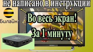 Телевизионная приставка Билайн Rasse-001. Каналы не на весь экран! Как исправить! ИНСТРУКЦИЯ !