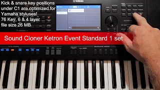 Ketron EVENT Standard 1 Drum kit is on a Yamaha PSR SX700. Voice Expansion for Yamaha PSR & Genos.