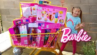 Gold shopping cart BARBIE DOLLS