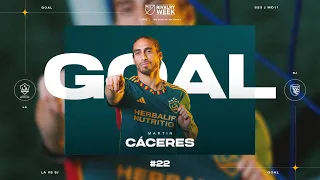 GOAL: Martín Cáceres gives the LA Galaxy the MLS Rivalry Week lead over San Jose Earthquakes