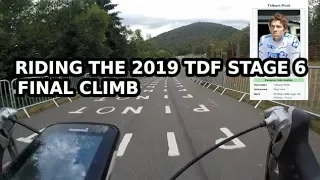 Riding the final climb of stage 6 of the 2019 Tour de France