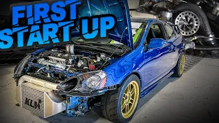 AWD Acura RSX BUILD - FIRST START UP! (Stock K20 Turbo Kit is COMPLETE) - Ep.4