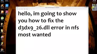 NFS Most Wanted d3dx9_26.dll error [SOLVED]