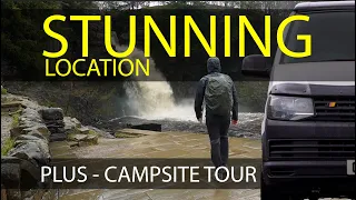 Exploring a WATERFALL WONDERLAND in the Rain | Campsite Tour and Historic Pub Adventure!