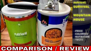 COMPARING MOUNTAIN HOUSE & NUTRIENT SURVIVAL FREEZE DRIED SURVIVAL FOOD