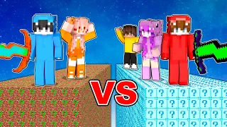 Desafío de LUCKY BLOCKS NOOBS vs LUCKY BLOCKS PROS (Minecraft)