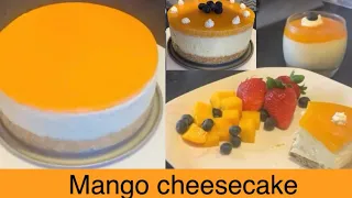 How to make mango cheesecake | no baked mango cheesecake recipe with homemade fresh cheese |🥭😋🔥