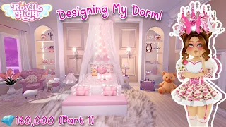 Decorating my * AESTHETIC * dorm in Royale High ☁️🌸 ~160K 💎~ Speed Build (Part 1)