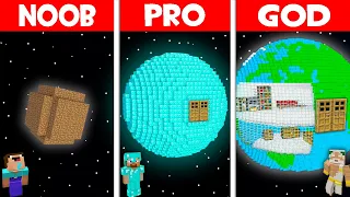 Minecraft NOOB vs PRO vs GOD: SECRET PLANET HOUSE BUILD CHALLENGE! NOOB FOUND PLANET! (Animation)