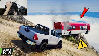 GTA 5 - Toyota Hilux towing a Bus Stuck on the Mountain