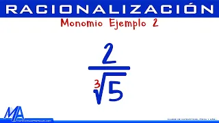 Racionalización | Denominador monomio Ejemplo 2