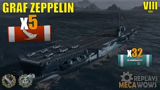 Graf Zeppelin 5 Kills & 176k Damage | World of Warships Gameplay