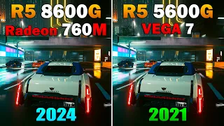 Ryzen 5 8600G vs. Ryzen 5 5600G (Radeon 760M vs. Vega 7) : Test in 8 Games 1080p