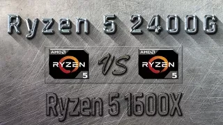 RYZEN 5 2400G vs Ryzen 5 1600X - BENCHMARKS / GAMING TESTS REVIEW AND COMPARISON /