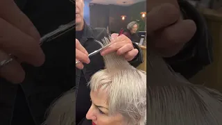 Top tip on how to cut the perfect short pixie haircut on bleach blonde hair #haireducation #haircut