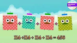 Numberblocks addition 4 same big number addition| @Educationalcorner110 #learntocount