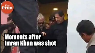 Moments after former Pakistan PM Imran Khan was shot at a Wazirabad rally