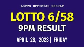 6/58 LOTTO RESULT TODAY 9PM DRAW April 28, 2023 Friday PCSO ULTRA LOTTO 6/58 Draw Tonight