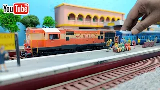 HO  Scale Model 18913 Kazipet WDM3A Running With BEML Coaches | Indian Model Train | train videos