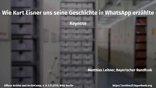 Offene Archive 2.4: Keynote „#icheisner"