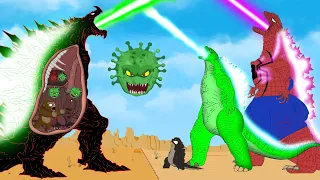 Rescue Godzilla & KONG vs VIRUS Attack GODZILLA EARTH: Evolution of SPIDER SHIN GODZILLA - FUNNY