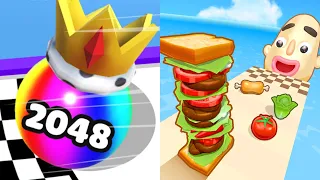 Ball Merge 2048 Vs Sandwich Runner - SpeedRun Gameplay Android, iOS T4S2W3VG2Q