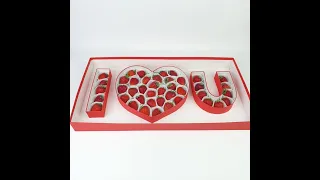 Картонные подарочные коробки i love you с 3D буквами