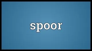 Spoor Meaning