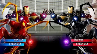 Ironman & Spiderman Vs Black Ironman & Black Spiderman [Very Hard AI] | Marvel vs Capcom: Infinite