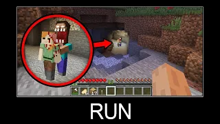 Minecraft wait what meme part 426 (Scary Herobrine and Alex)